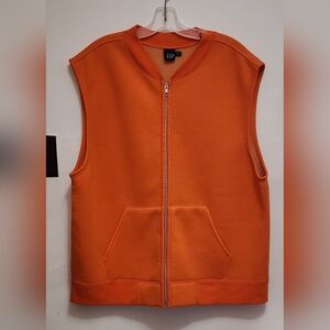 GAP Bright Orange Sleeveless Zip-Up Vest